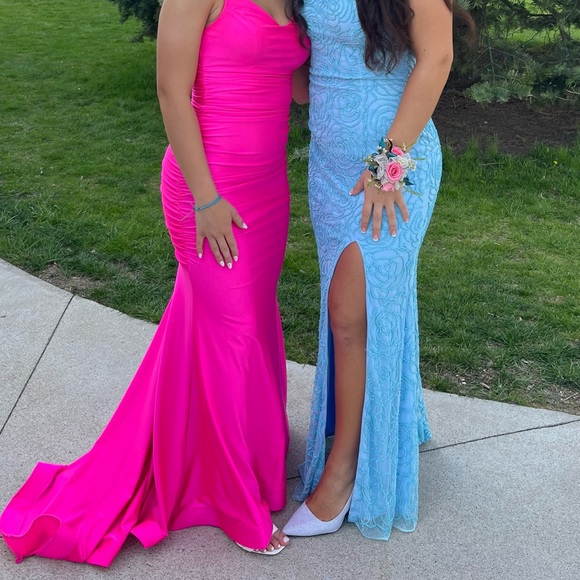 dillards Dresses Hot Pink Prom Dress Poshmark